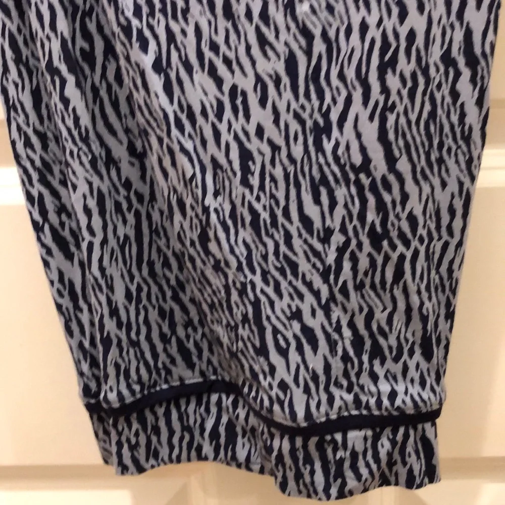 DONNA KARAN 2-pc PAJAMA SET NAVY/GRAY NWT sz XL